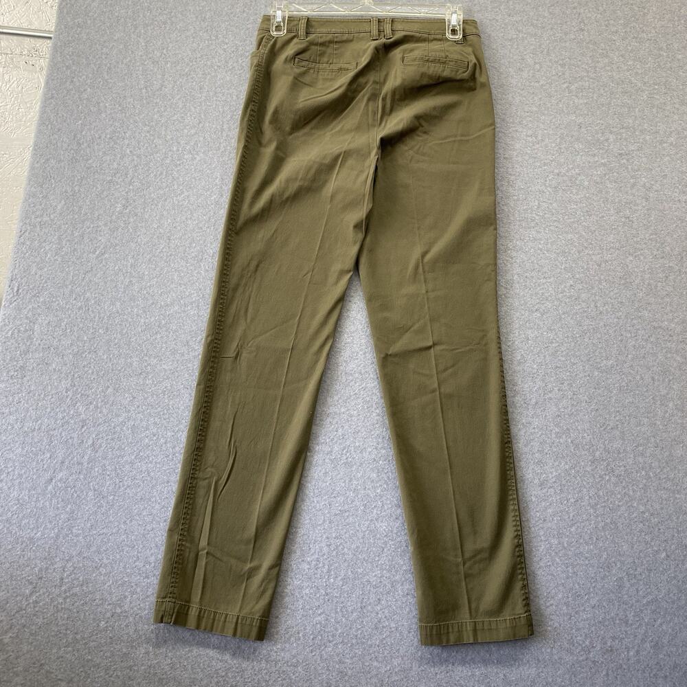 Talbots Straight Leg Long Chino Pants Women’s Size 8 Preppy Moss Green Tall - Picture 9 of 14